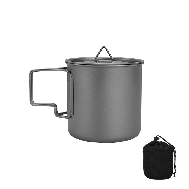 Camping Cooking Backpack - Титановая походная кружка со складной ручкой,