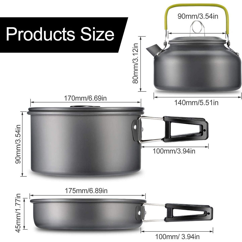 Набор походной посуды из алюми – обзор и цена Camping Cooking Equipment